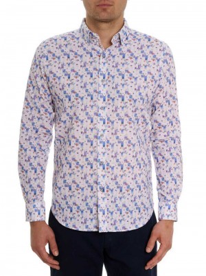 Robert Graham Blue Hawaiian Short Sleeve Button Down Shirt Big Big | 593YGUACZ