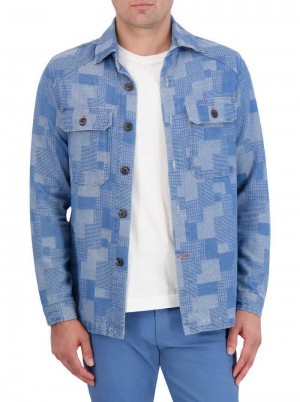 Robert Graham Jaxon Overshirt Kék | 623LGQMYK