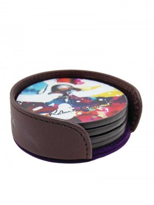 Robert Graham Leather Coasters In Valet Barna | 519XCIHMY