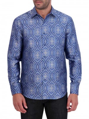 Robert Graham Limited Edition Sovereignty Long Sleeve Button Down Shirt Kék | 084KFXGHL