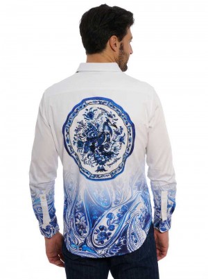 Robert Graham Limited Edition The Dorce Long Sleeve Button Down Shirt Kék | 490BPIJAL
