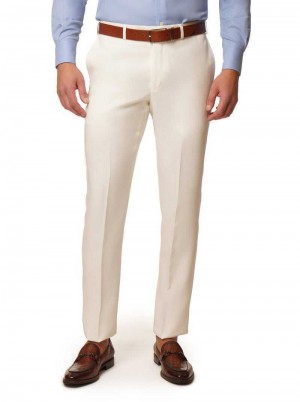 Robert Graham Linen Dress Pant Fehér | 764ELFSMT