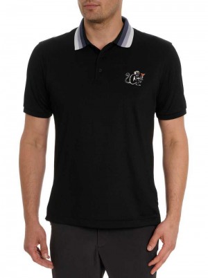 Robert Graham Monkey Business Polo Fekete | 182DSXIGB