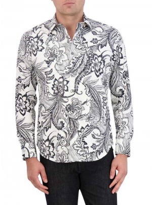 Robert Graham Nadeera Long Sleeve Button Down Shirt Fehér | 705VUHOPZ