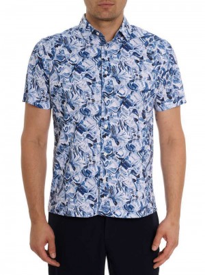 Robert Graham Occasio Short Sleeve Knit Shirt Kék | 521SCGBQY