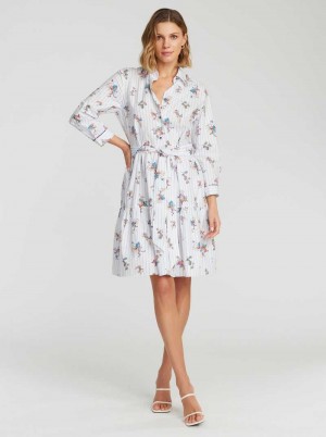 Robert Graham Paloma Dress Fehér | 428CHQDKP