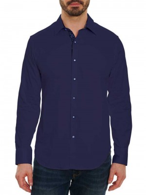 Robert Graham Righteous 2 Long Sleeve Button Down Shirt Sötétkék | 058HFSBNV