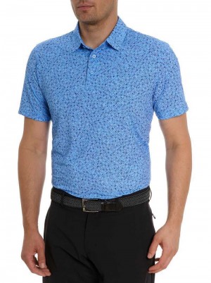 Robert Graham Sandzabar Polo Periwinkle | 508IVQDAM