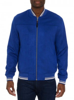 Robert Graham Suede Bomber Jacket Cobalt | 315MPLBCR